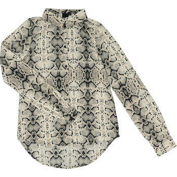Zwart creme shirt met print