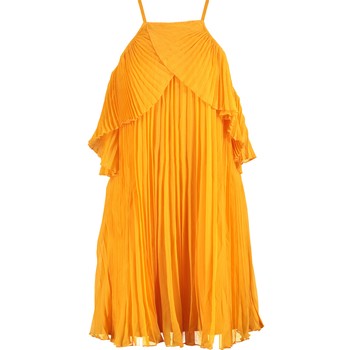 Geplooide mosterd gele jurk