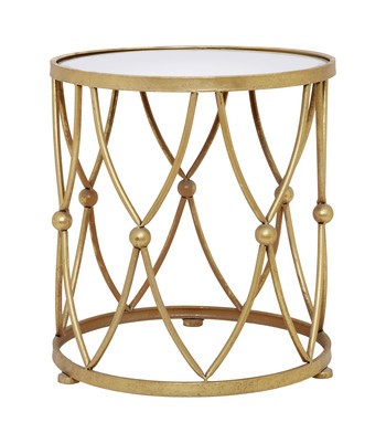 Gouden bijzettafel met spiegel