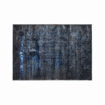 Donker grijs en blauw tapijt