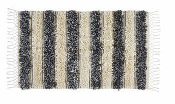Wit en grijze gestreepte tapijt
