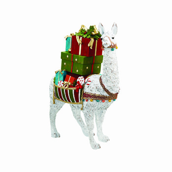 Witte lama met dozen