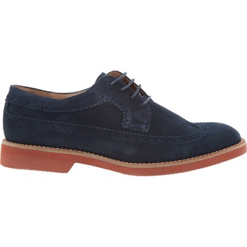 Donkerblauwe suede brogue schoenen