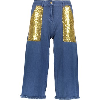 Denim broek met gouden pailletten
