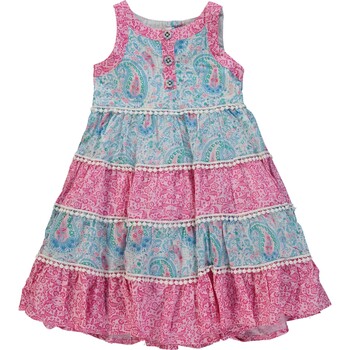 Blauw met roze jurkje met print