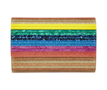 Regenboog clutch met glitter