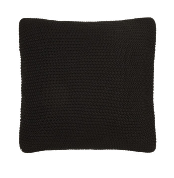 Zwart wollen kussen