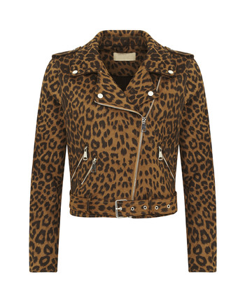 Biker jacket met luipaard print