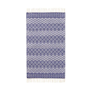 Blauw en wit tapijt