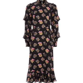 Zwarte jurk met bloemenprint