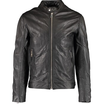 Zwart leer biker jacket