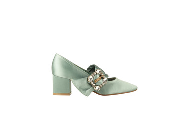 Satijn groene schoenen