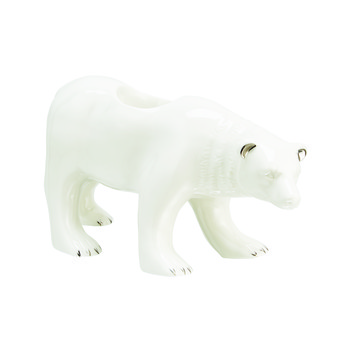 Witte Keramische ijsbeer kaarshouder