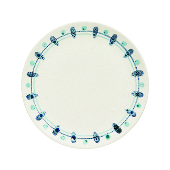 Bord met blauw patroon