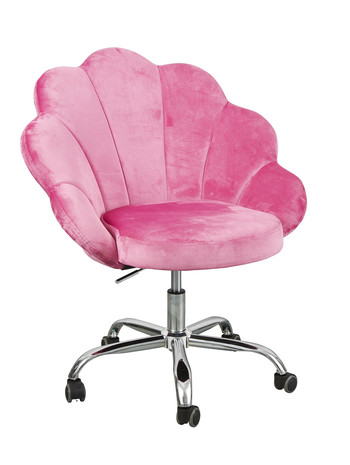 Roze fluwelen bureaustoel