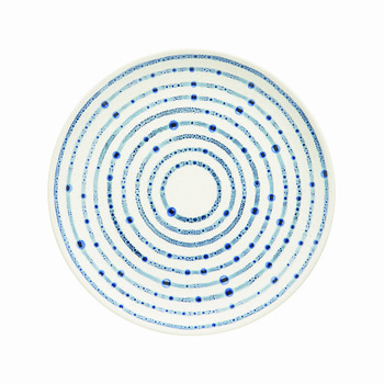 Bord met blauwe print