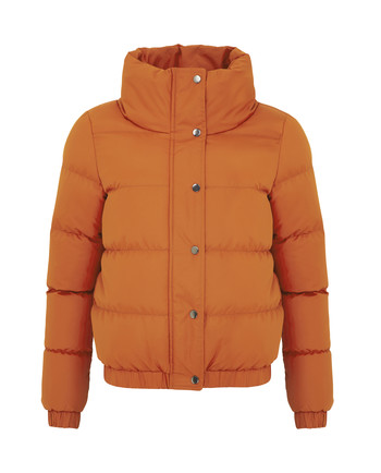 Oranje puffer jas
