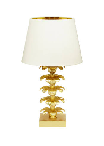 Lamp met gouden bladeren