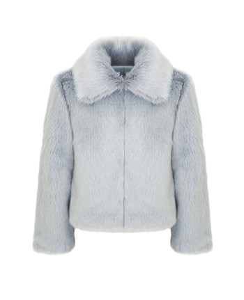 Baby blauwe jas (faux fur)