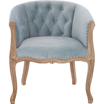 Blauwe velvet stoel