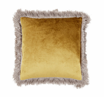 Gouden kussen met franjes