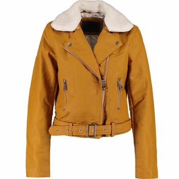 Mosterd gele biker jas