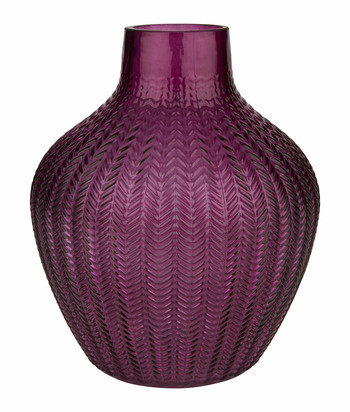 Glazen vaas in magenta