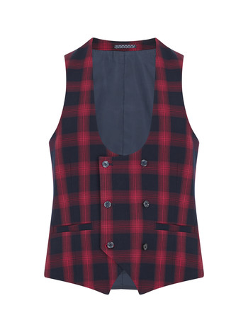 Rood geruit vest