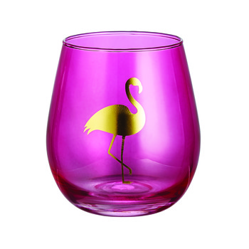 Roze flamingo glas