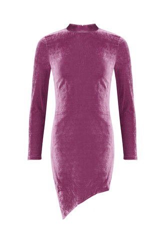 Roze velvet jurk