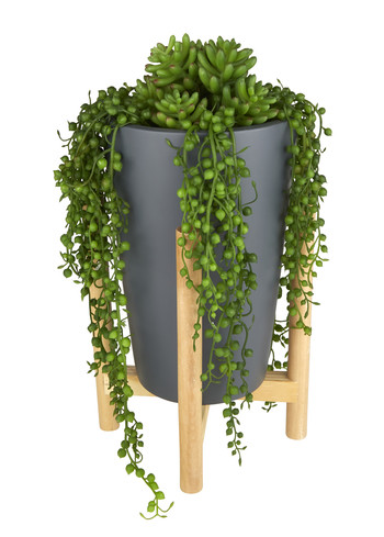 Kunstplant in houten standaard