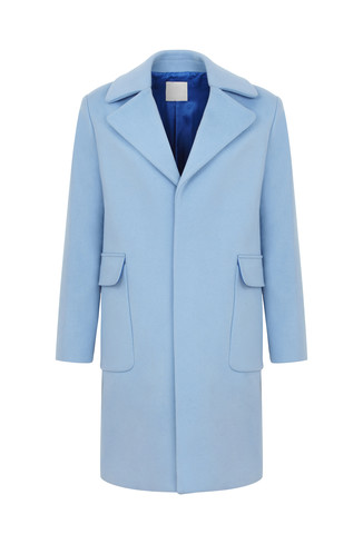 Licht blauwe lange jas