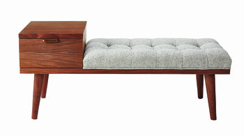 Grijze houten tafelbank