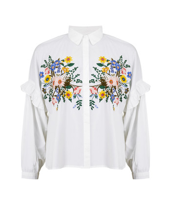 Blouse met geborduurde bloemen