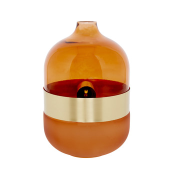 Goud met oranje tafellamp