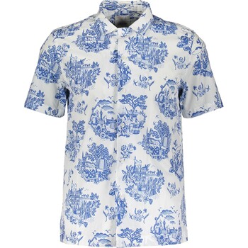 Blauw print overhemd