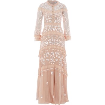 Roze maxi-jurk met lovertjes