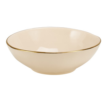 Lichtroze kom met gouden rand