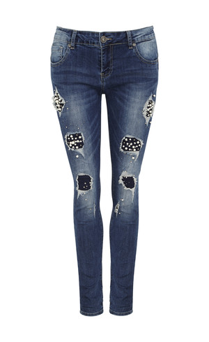 Jeans met parels