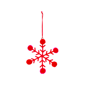 Pom pom sneeuwvlokje (set van 2)