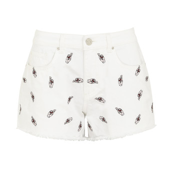 Witte korte broek met print