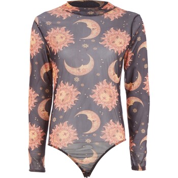 Zwart zon en maan bodysuit