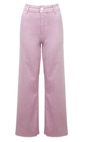 Roze mom jeans met wijde pijpen