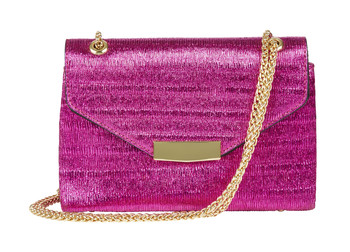 Roze met gouden handtas