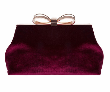 Rode fluwelen clutch