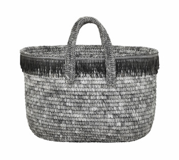 Grijs rieten mandje