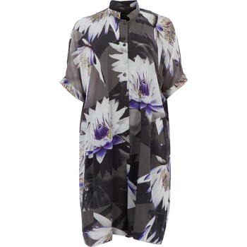 Grijs shirt jumpsuit met bloemen