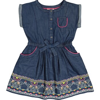 Blauw jurkje met korte mouwen