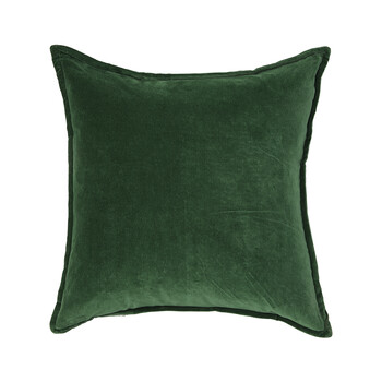 Donkergroen suede kussen