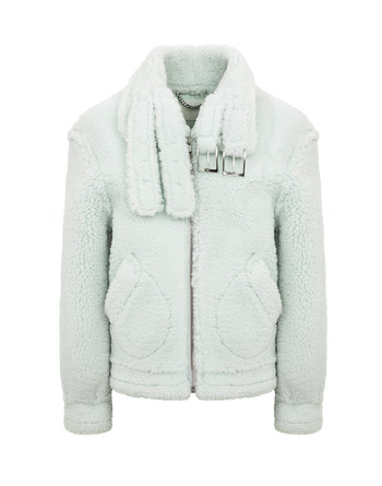 Mint groene jas (faux schapenvacht)